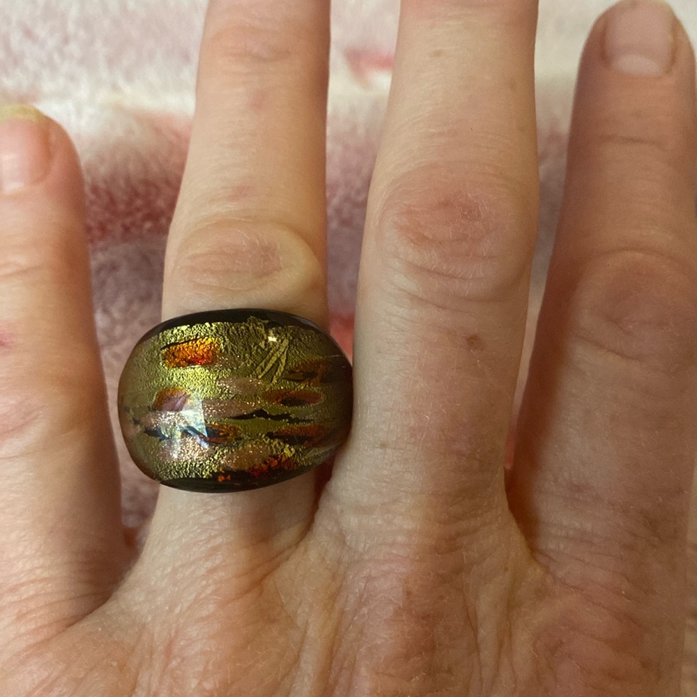 Murano Glass Ring 7.5 size